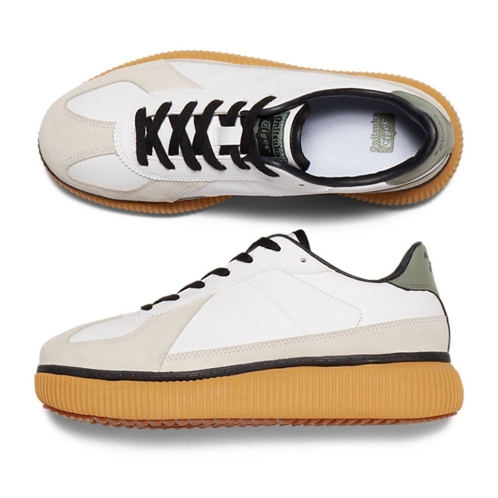 Onitsuka Tiger DELECITY, white lichen green. Size US/W9. NWOB.